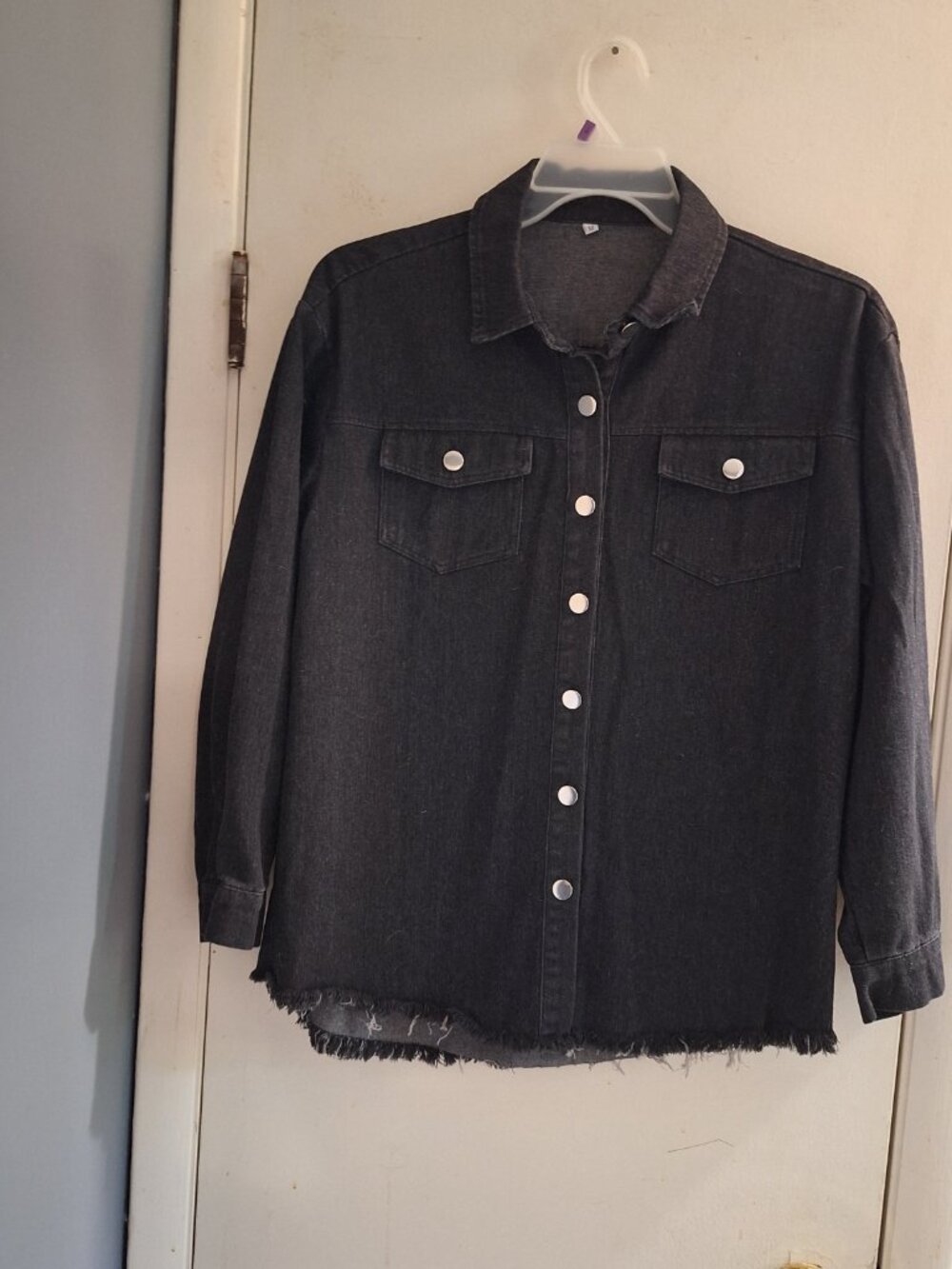 black button down shirt frayed bottom